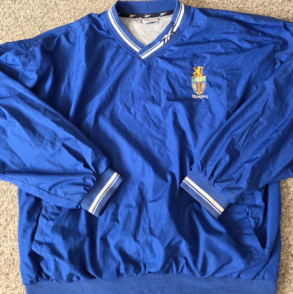 VTG Reebok Scotish‎ Royal Rugby Rampant Lion Windbreaker Pullover, Lined XXL - Picture 2 of 14